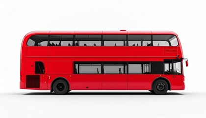 Red Double-Decker Bus Rear View Mockup for City Tours and Urban Views