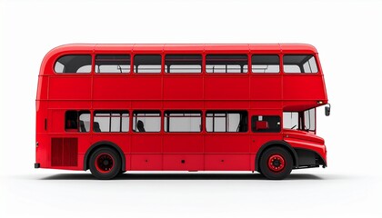 Red Double-Decker Bus Rear View Mockup for City Tours and Urban Views