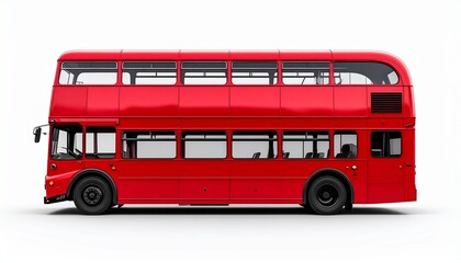 Red Double-Decker Bus Rear View Mockup for City Tours and Urban Views
