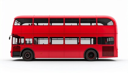 Red Double-Decker Bus Rear View Mockup for City Tours and Urban Views