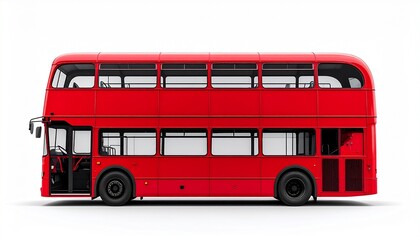 Red Double-Decker Bus Rear View Mockup for City Tours and Urban Views