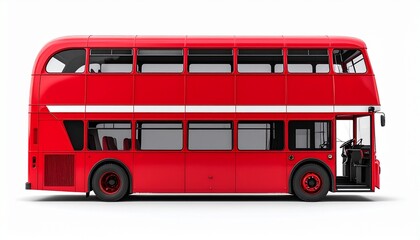 Red Double-Decker Bus Rear View Mockup for City Tours and Urban Views