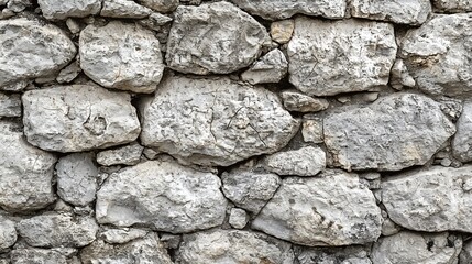 Obraz premium Rustic, grey stone wall texture. Irregularly shaped stones, dry-stacked