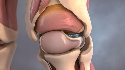 Detailed Medical Illustration of Human Knee Joint Anatomy