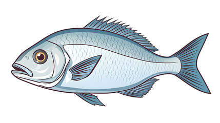 Obraz premium Japanese Lucky Symbol: Vector Illustration of Sea Bream for Cultural Designs