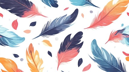 Colorful Feathers Seamless Pattern: A Delightful Artistic Design