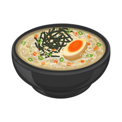 Vector Illustration logo Clipart Dakjuk Korean Chicken Rice Porridge