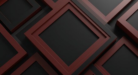 Abstract Squares Pattern Black and Brown