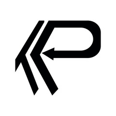 Kp Logo style shape vector design.	