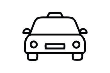 Taxi Icon outline vector isolated on a white background.