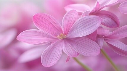 Obraz premium Beautiful Pink Lotus Flowers with Delicate Petals and Soft Focus