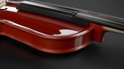 Obraz premium Polished Wooden Violin Showcasing Classic Craftsmanship Detail