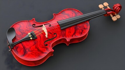 Fototapeta premium Classic Polished Wood Violin Showcasing Rich Red Finish