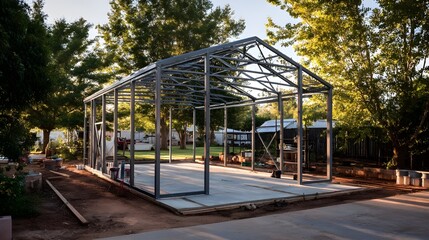 Explore An Active Construction Hub With Advanced Metal Framework Installing Cutting-Edge Structural Solutions Safely Today