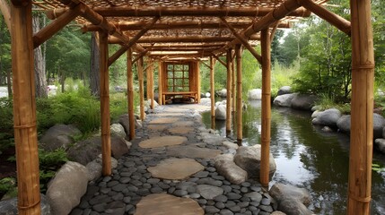 Bask in Elegance Within a Conservatory Featuring Ceiling High Glass Walls and Polished Marble Flooring