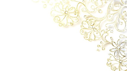 Ornate Gold and Silver Border Design with Elegant Flourishes