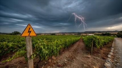 Bold orange lightning bolt slicing through stormy night sky generates powerful visuals for design projects