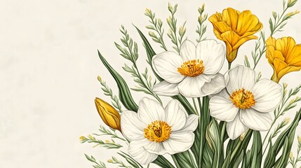 Obraz premium Vintage floral bouquet design with delicate details.