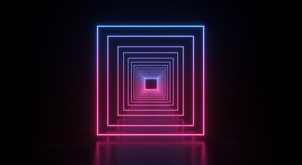 Neon Square Tunnel Gradient Light