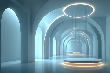 Arches in the hall inside the characteristic building