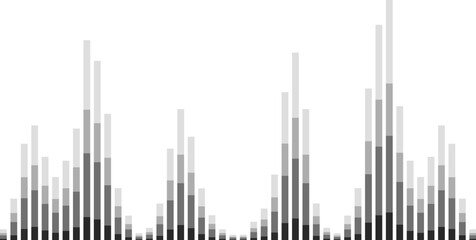 White sound waves music lines element minimalist drawing