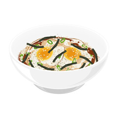 Vector Illustration logo Clipart Gyeran Bap on a Bowl