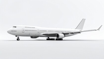 Fototapeta premium White Boeing 747 Side View Mockup