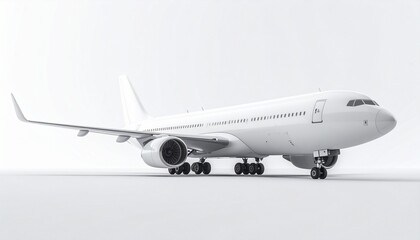Fototapeta premium White Boeing 747 Side View Mockup