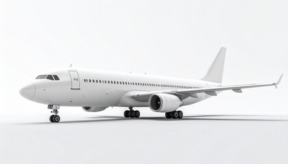 Obraz premium White Boeing 747 Side View Mockup