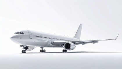 Obraz premium White Boeing 747 Side View Mockup