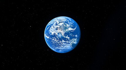 Naklejka premium Earth in space, showing clouds, land, and oceans