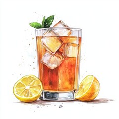 Iced Tea with Lemon Slices