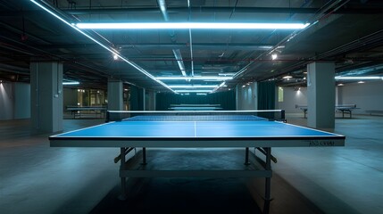 Capture the competitive spirit in ping pong with balanced paddle angle showcasing precision and action