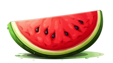 Colorful Watermelon Cartoon Vector Illustration Isolated on White Background