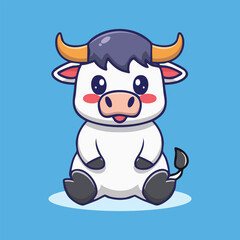 chubby buffalo calf sitting adorable