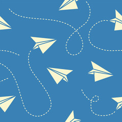 Cute paper planes pattern background vector design