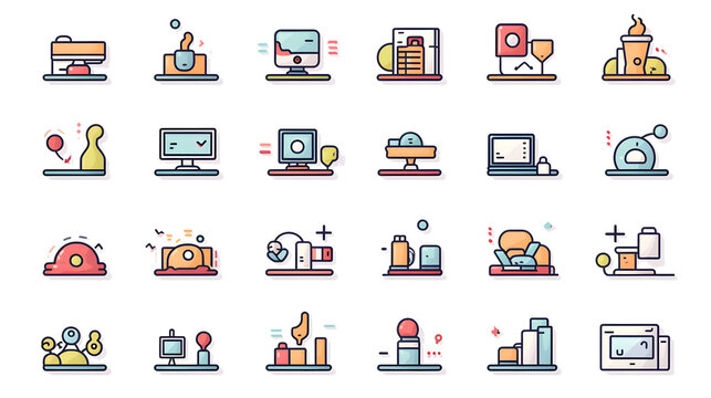 Professional Web Development Icons Collection in Vector Illustration for Websites and Applications