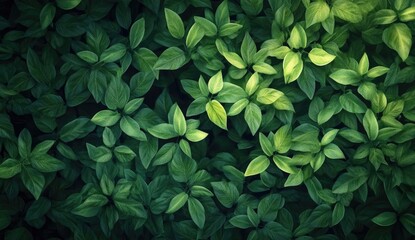 Lush green foliage texture