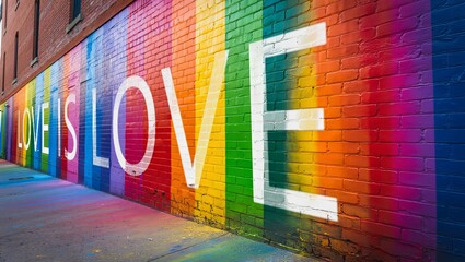 Colorful Wall Painting Depicting Love In A Beautiful Street