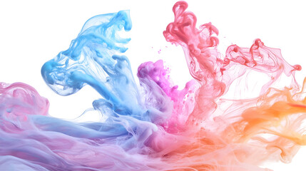Fototapeta premium Colorful ink swirls in water against a black background, a mesmerizing spectacle