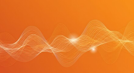 Orange Background with White Waves