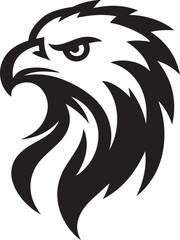 Eagle head silhouette logo icon vector art illustration design template