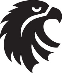 Eagle head silhouette logo icon vector art illustration design template