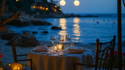 Romantic Beach Dinner with Ocean View at Twilight