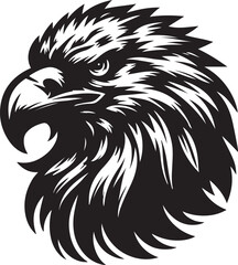Eagle head silhouette logo icon vector art illustration design template
