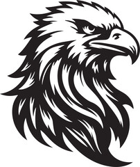 Eagle head silhouette logo icon vector art illustration design template