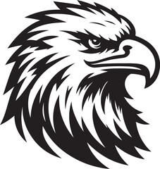 Eagle head silhouette logo icon vector art illustration design template