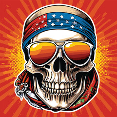 skull vector art comic book style