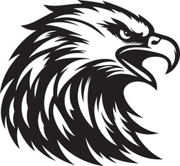 Eagle head silhouette logo icon vector art illustration design template