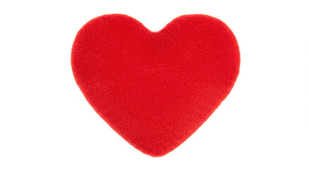 Fototapeta premium Red Fluffy Heart Isolated on White Background – Love and Valentine's Concept